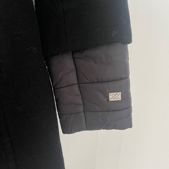 SOIA & KYO Slim-Fit Mixed Media Wool Coat with Puffer Bib and Hood - Women's - Picture 2 of 4